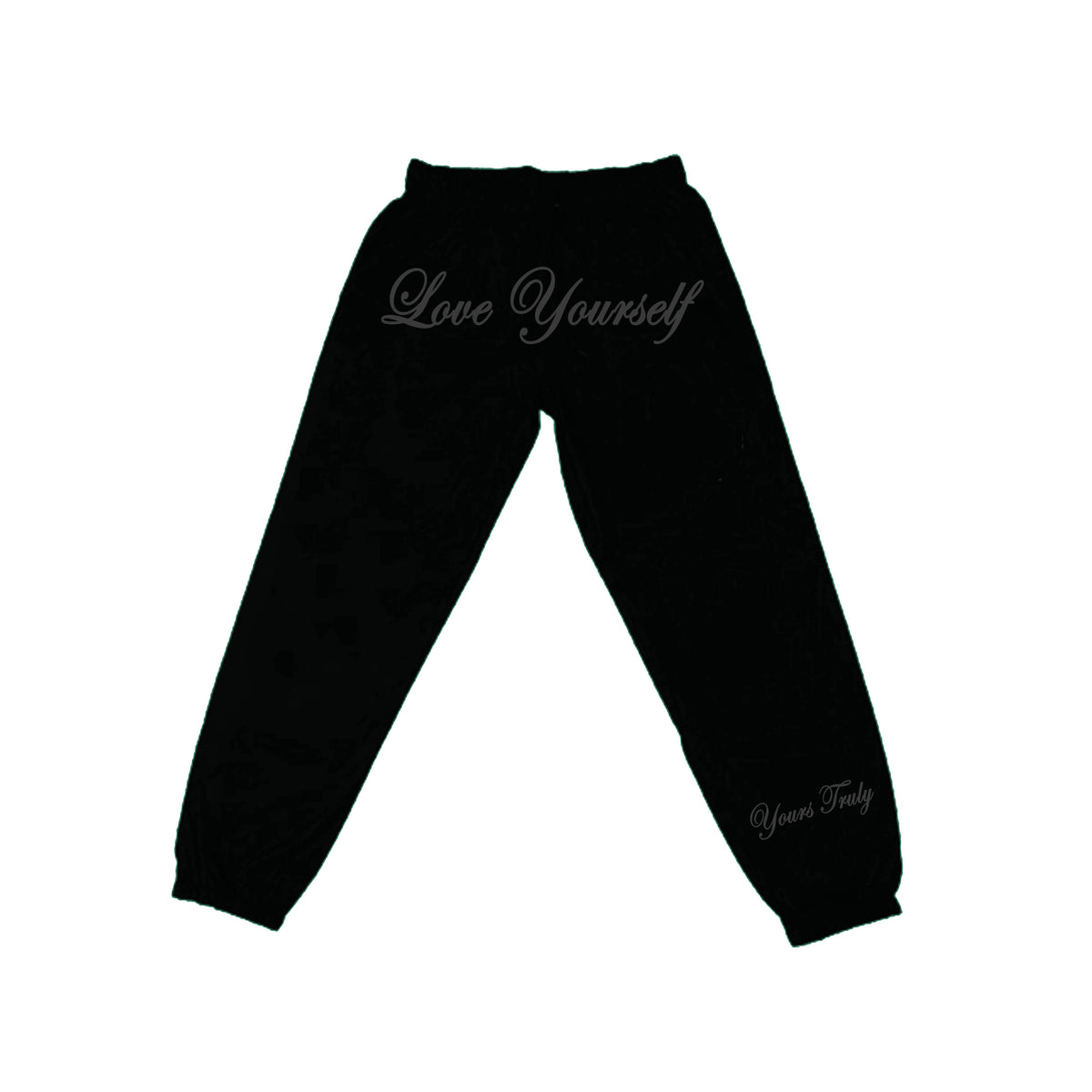 LOVE YOURSELF EMBROIDERED JOGGERS - BLACK